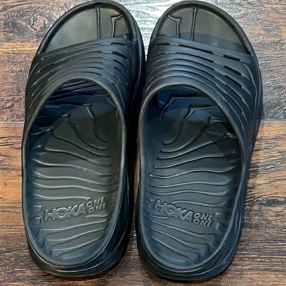 Hoka One One Ora Recovery Slide Sandals Black M 8 W 10 Comfort Sporty Slide